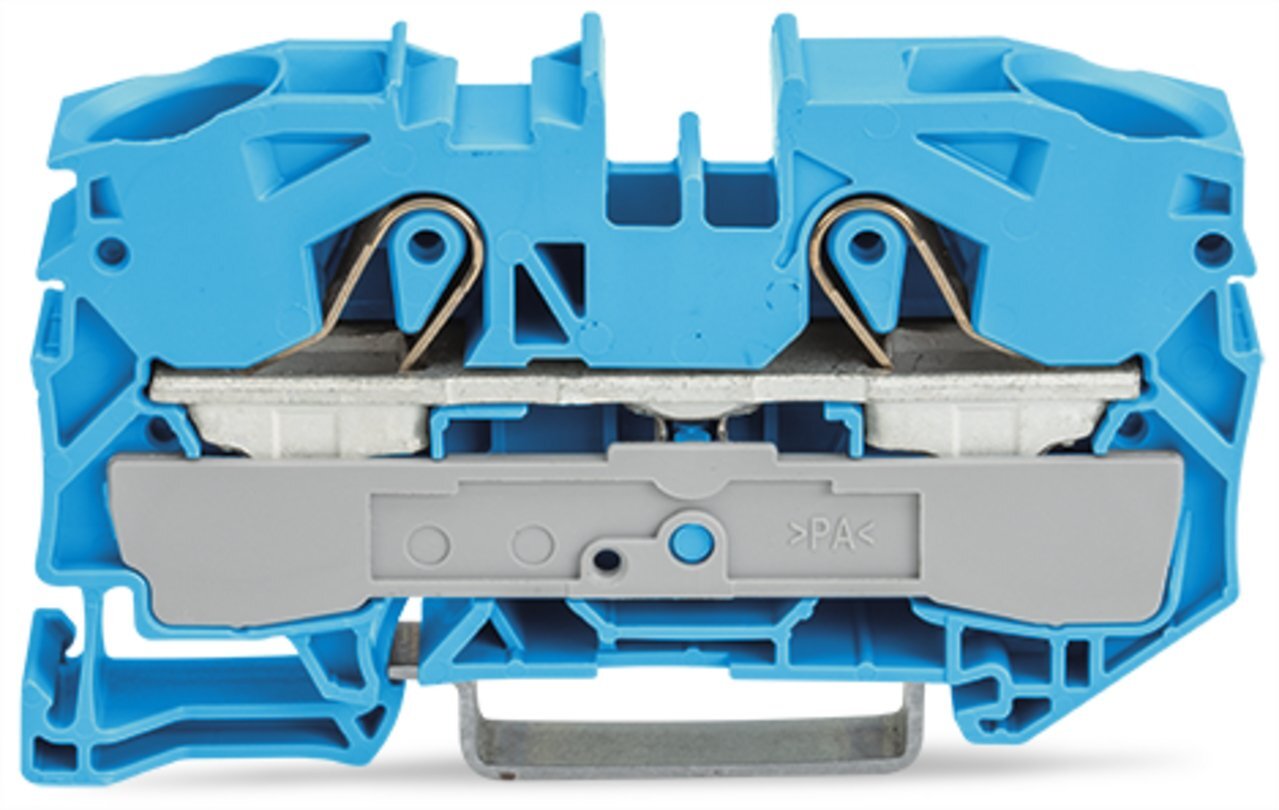 2-conductor through terminal block; 16 mm; for Ex e II and Ex i applications; side and center marking; for DIN-rail 35 x 15 and 35 x 7.5; Push-in CAGE CLAMP; 16,00 mm; blue