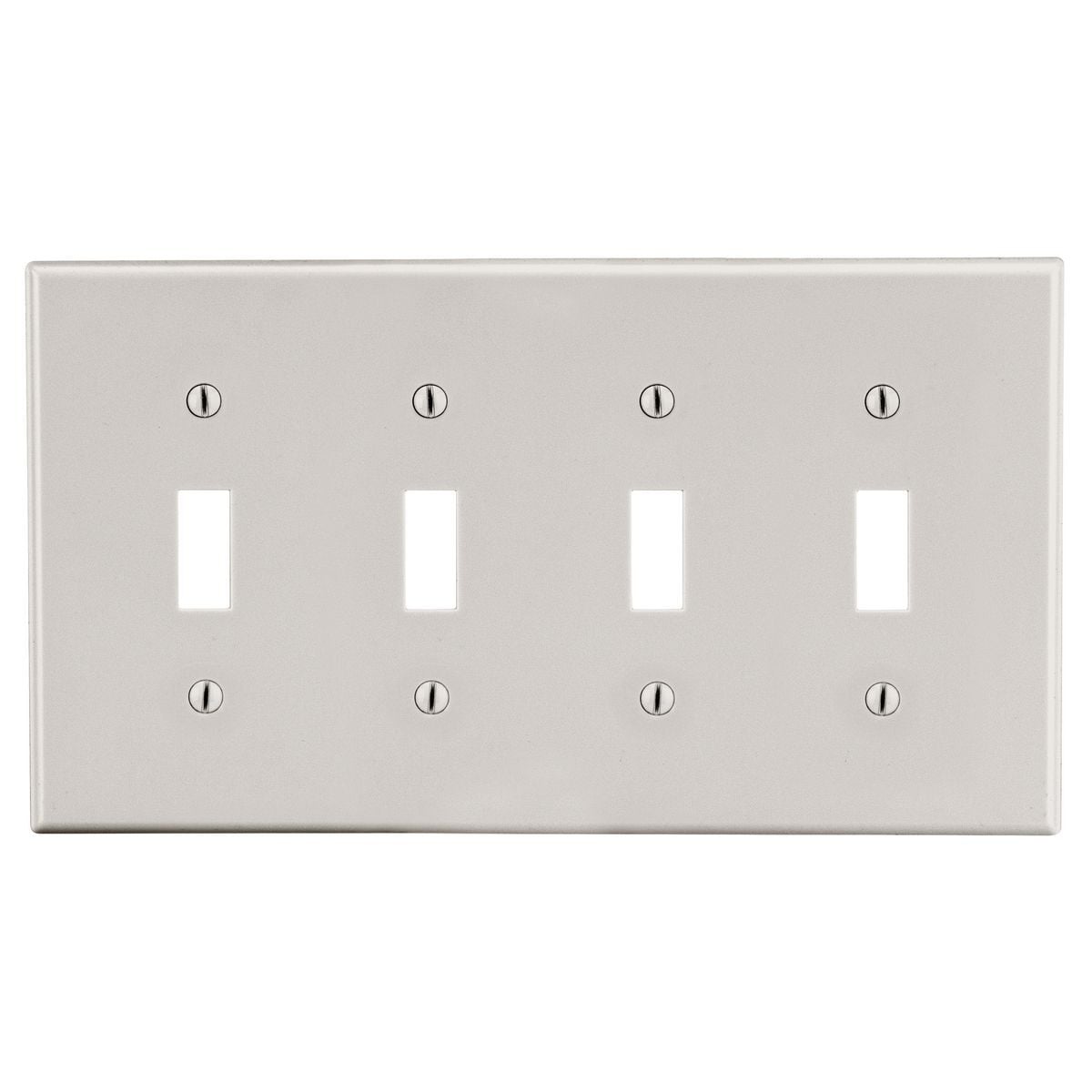 Wallplate, 4-Gang, 4) Toggle, Light Almond