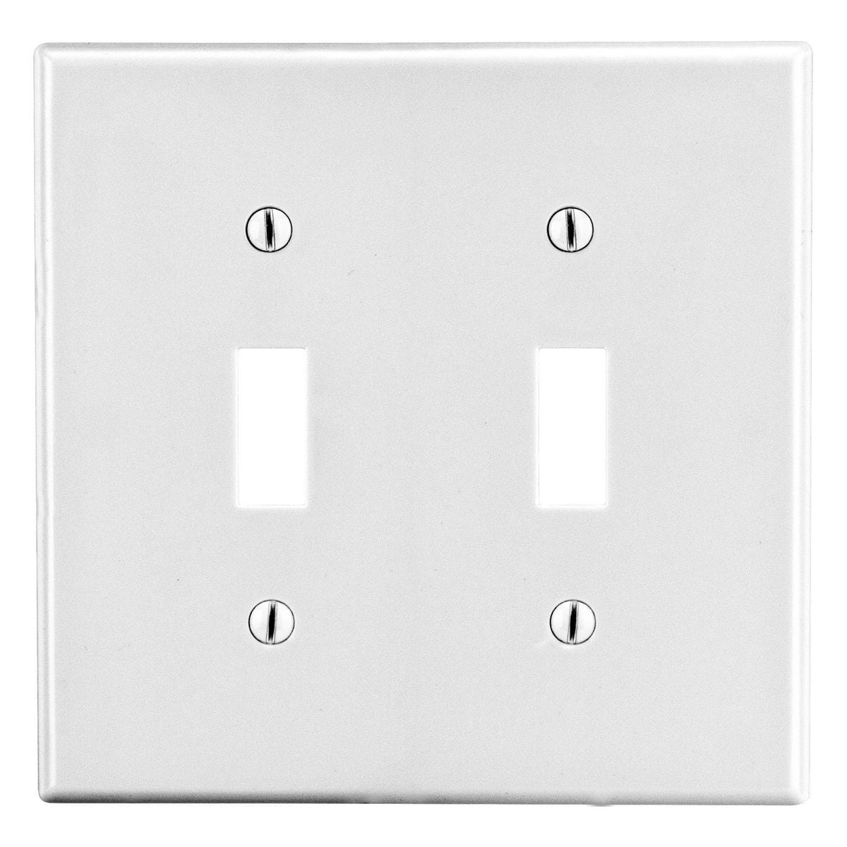 Wallplate, Mid-Size 2-G, 2) Toggle, White