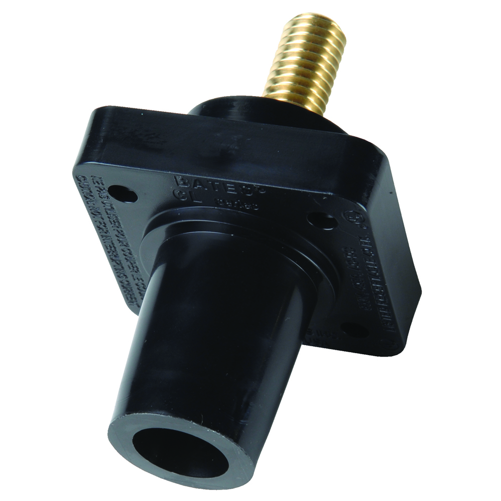 400A 600V, Cam Device,Threaded Stud Panel Mount, Female, Cable Size: #2-4/0, Black