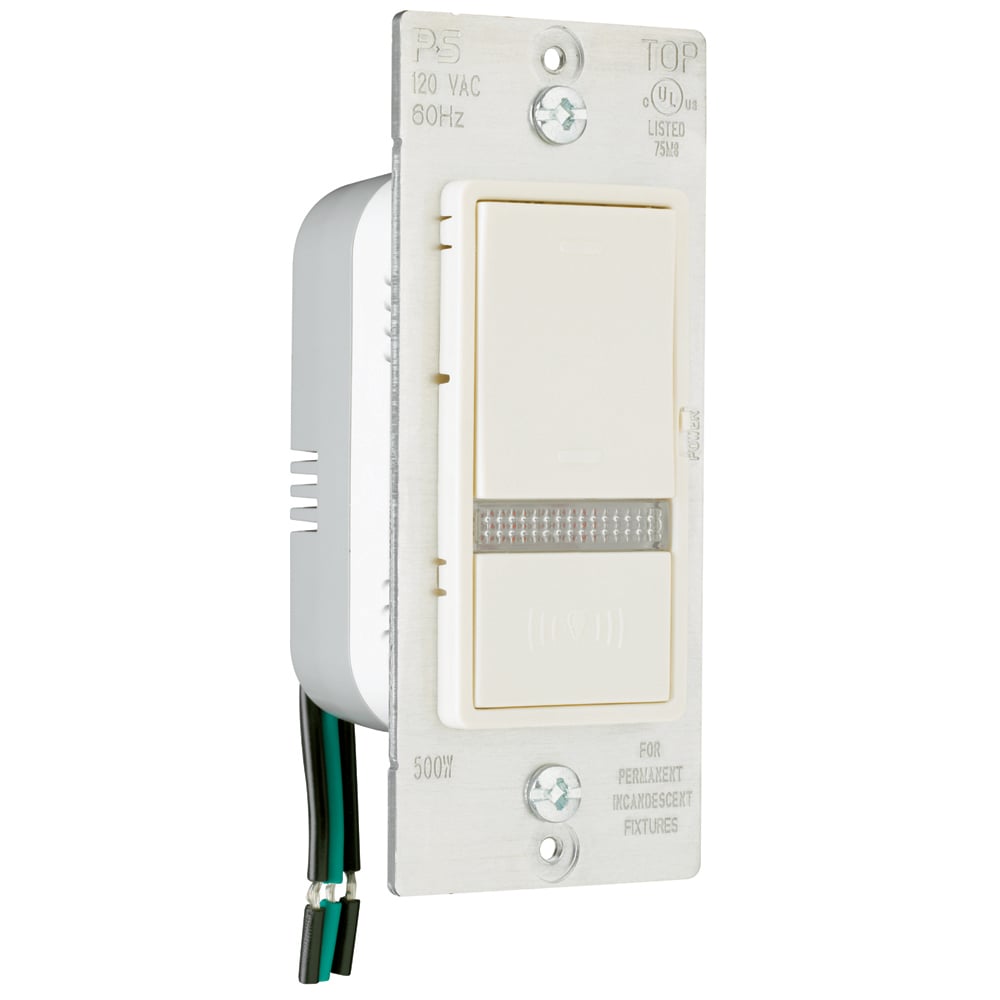 Emergency Decorator Home Locator Switch, 500 Watts, 15A, 120VAC, Light Almond