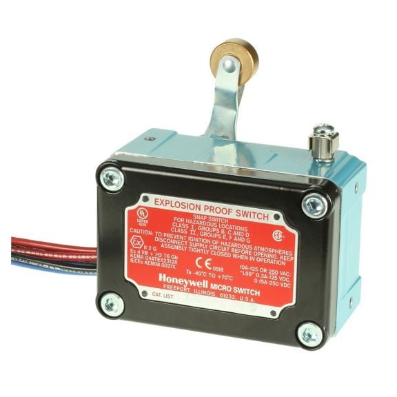 MICRO SWITCH EX Series Explosion-Proof Limit Switches, Top Plunger, 1NC 1NO SPDT Snap Action, 0.5 in - 14NPT conduit