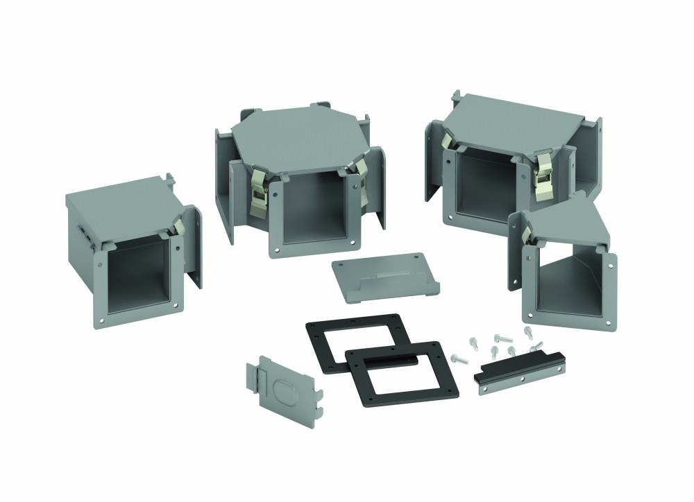 Eaton B-Line series wireway hanger, Wireway hangers(drop), NEMA 12, Steel, ANSI 61 gray painted, 4" X 4"