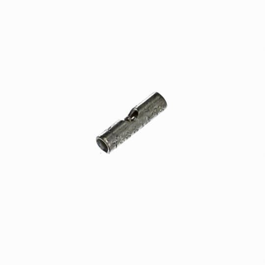 Non-Insulated Butt Splice, Length 0.63 Inch, Width 0.16 Inch, Wire Range 18-14 AWG, Copper, Tin Plated, 100 Pack