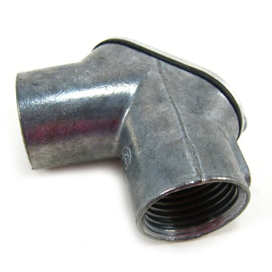 Elbow, Pull Corner, Conduit Size 1 Inch, Length 1.95 Inch, Opening Size 1.59 Inch, Die Cast Zinc