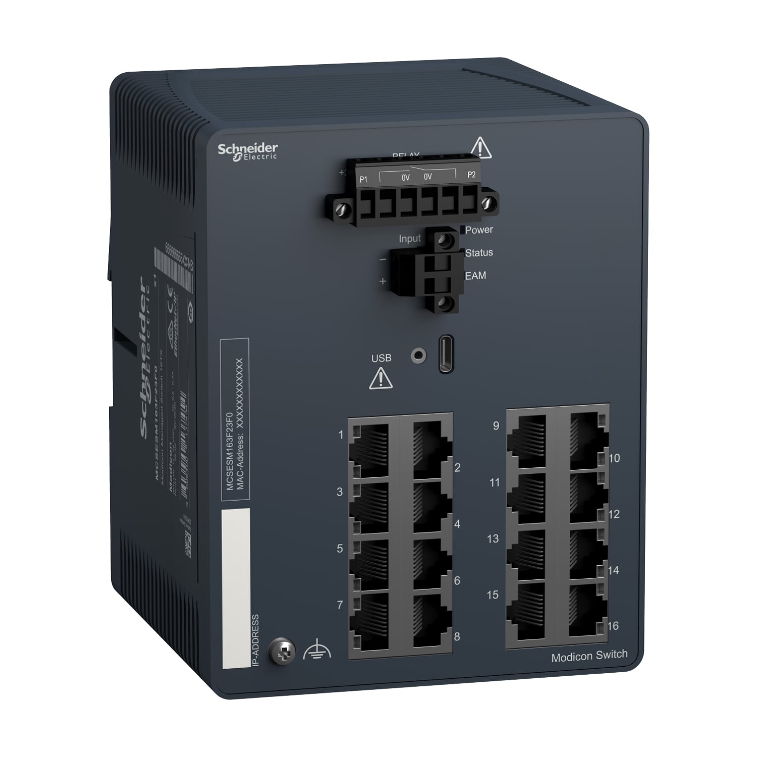 network switch, Modicon Networking, managed, 16 ports for copper