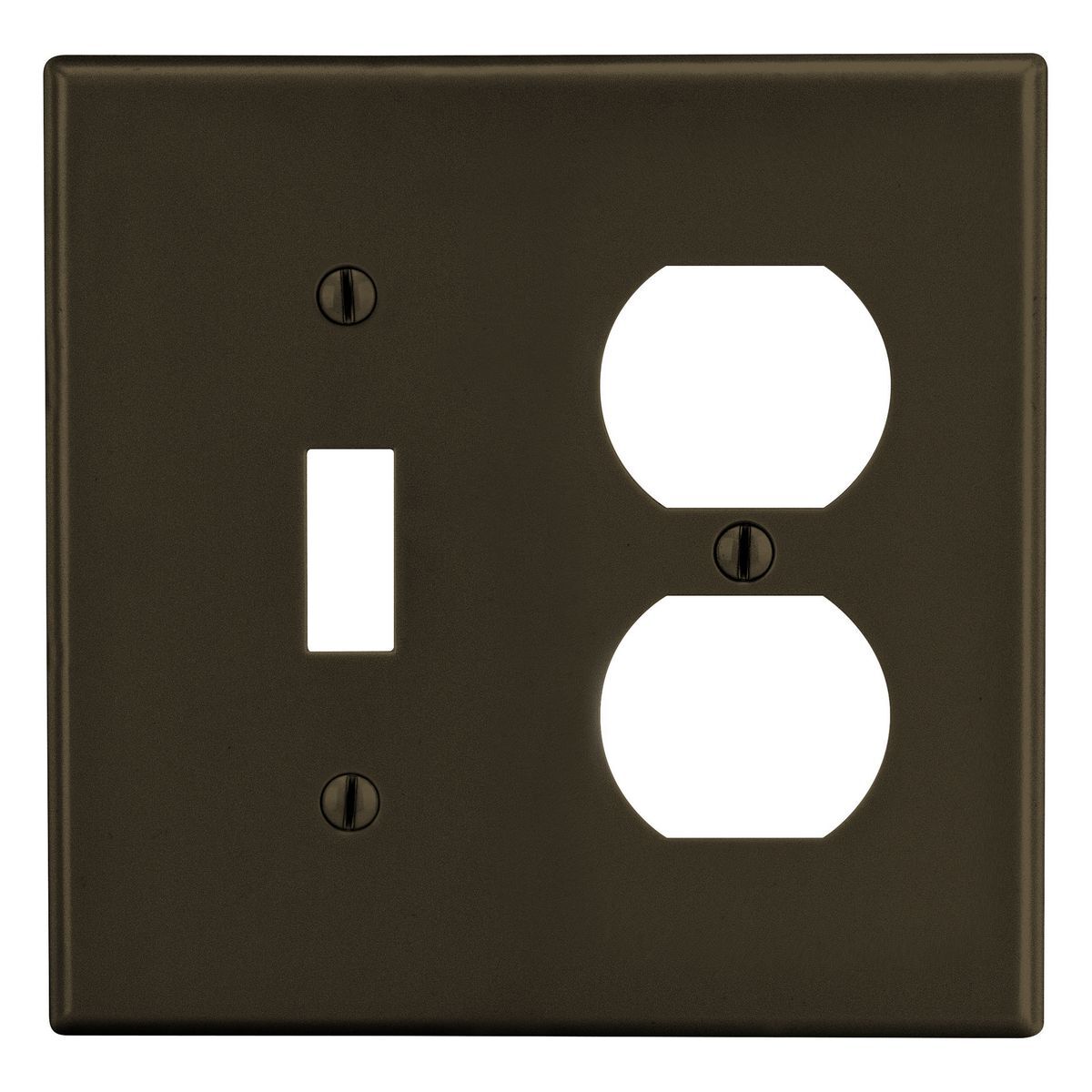 Wallplate, Mid-Size 2-Gang, 1) Duplex 1) Toggle, Brown