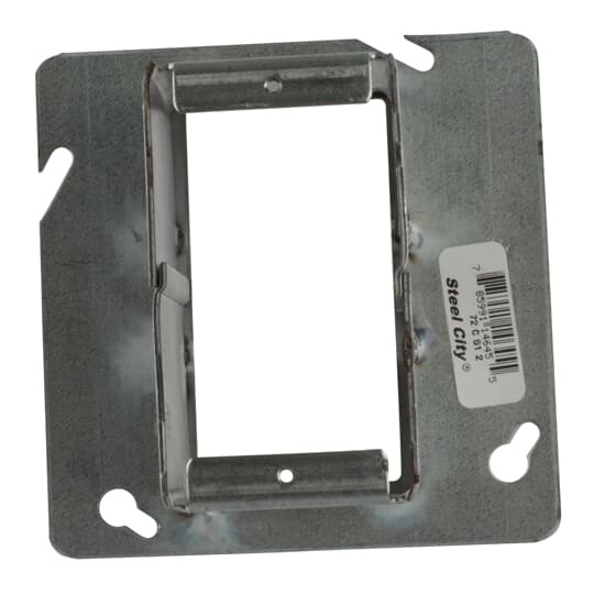 Single Gang Square Cut Tile Wall Cover, 14.5 Cubic Inches, 4-11/16 Inch Square x 2 Inch Raised, Pre Galvanized Steel