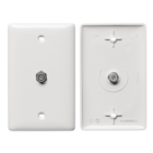 Plates, 1-Gang, Mid Sized, With F Connector, White