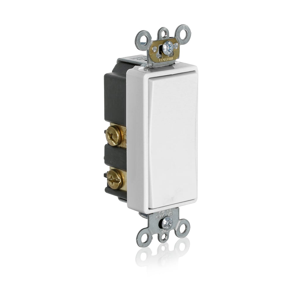 3A, 24V AC/DC Low Voltage Momentary Contact Single Pole Single Throw Decora Plus Switch, Center Off, Commercial Spec Grade - White