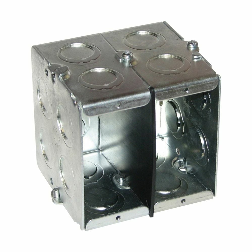 Eaton Crouse-Hinds series Masonry Box, (2) 1/2", (2) 3/4", 3-1/2", (2) 1/2", (2) 3/4", Steel, Single-gang, (4) 1/2", (4) 3/4", Gangable, 22.0 cubic inch capacity