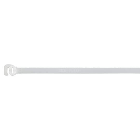 Reuseable Cable Tie, Natural Polyamide (Nylon 6.6) for Temperatures up to 85 Degrees Celsius (185 F) for Indoor Applications, UL/EN/CSA62275 Type 2/21S Rated for AH-2 Plenum and as a Flexible Cable and Conduit Support, Length of 364mm (14.343 Inches), Width of 4.83mm (0.19 Inches), Thickness of 1.40mm (0.055 Inches), Tensile Strength Rating of 220 Newtons (50 Pounds)