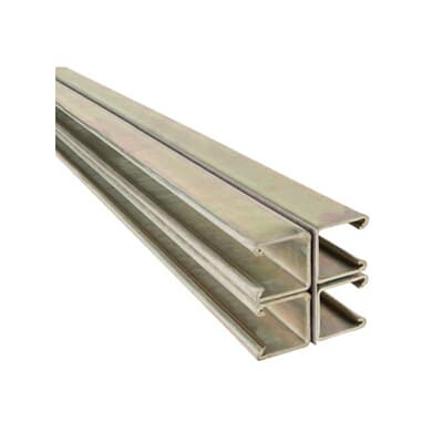 Channel, 12 Gauge, 1-5/8 Inch x 3-1/4 Inch, Length 20 Feet, Pre-Galvanized Steel, Back to Back Combination