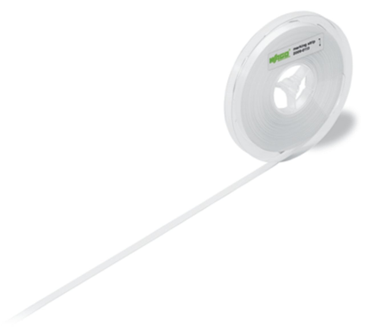 Marking strips; on reel; 7.5 mm wide; not stretchable; plain; snap-on type; white