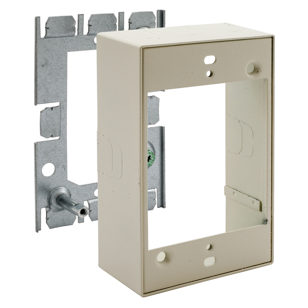 Metal Raceway, Extension Box, 1-Gang, Standard, HBL500/700/750 Series, Ivory