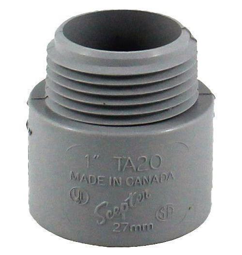 077023 Terminal Adapter, 1 in, Male Thread, PVC Coated