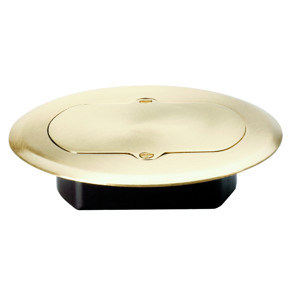 Low-Profile Brass Cover requires minimum 3/8 hardwood floor thickness. Includes 885 15 amp, 125 volt Decorator Duplex receptacle and will accept any decorator device. Cover includes captive screws to prevent loss.
