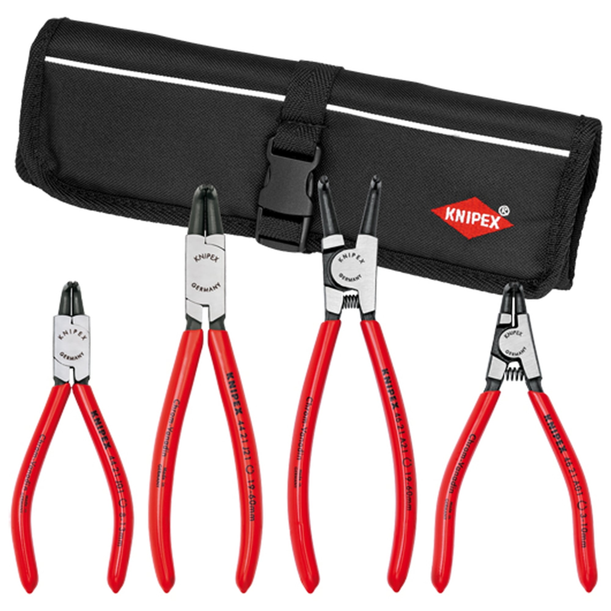 4 Pc Snap Ring Set In Pouch 90 Degree