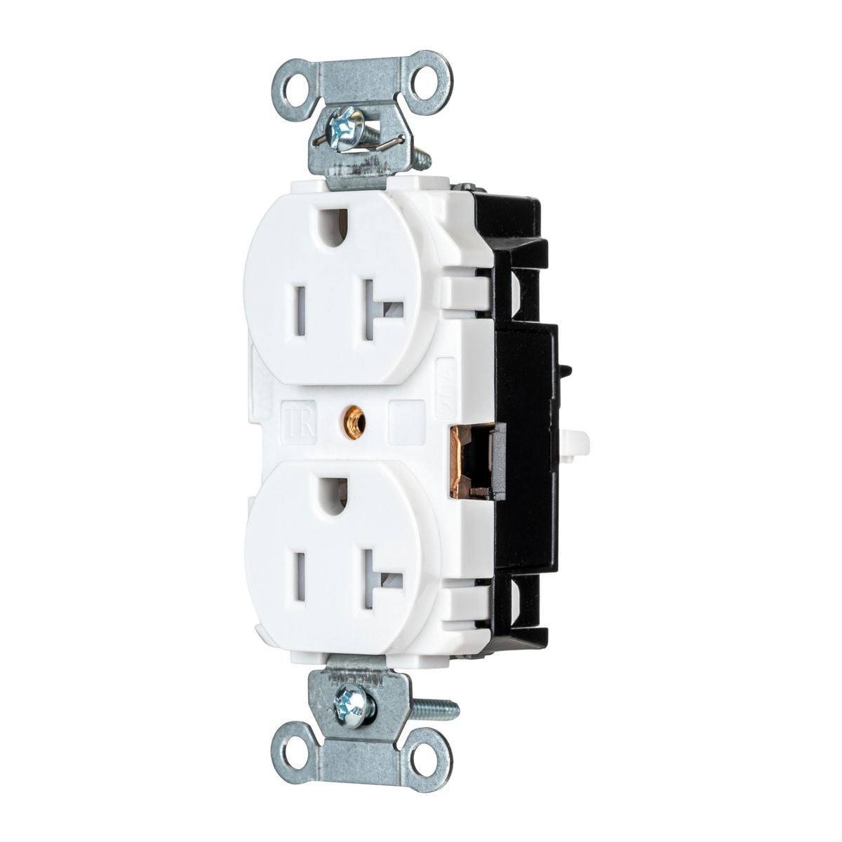 Straight Blade Devices, EdgeConnect, Duplex Receptacle, Commercial Grade, Tamper Resistant, 2-Pole 3-Wire, 20A 125V, 5-20R, Screwless Terminal, White