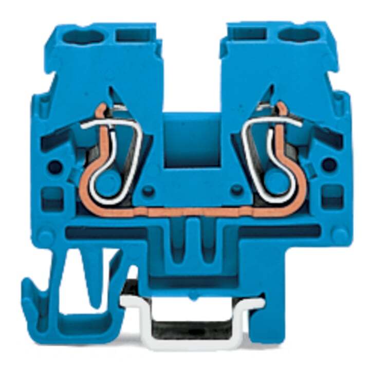 2-conductor through terminal block; 2.5 mm; suitable for Ex i applications; side and center marking; for DIN-15 rail; CAGE CLAMP; 2,50 mm; blue