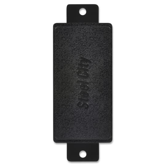 Rectangular Insert, Blank, Black Polycarbonate, For Flush Service Round Floor Box, 140 Cubic Inches, Opening Diameter 5-31/32 Inches, Base Diameter 8-1/8 Inches, Depth 6 Inches, 1 Inch and 1-1/2 Inch Conduit Hubs, Non-Metallic, Minimum Concrete Depth Flush 4 Inches Furniture Feed 3-1/2 Inches