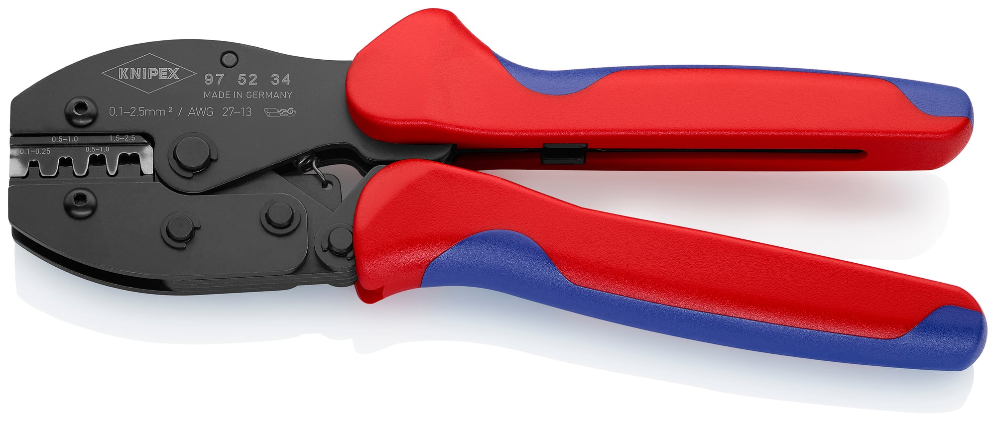 Crimping Pliers For Non-Insulated Open Plug-Type Connectors (Plug Width 2.8 and 4.8 mm), 8 3/4 in.