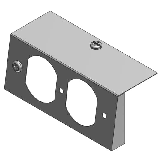Device Plate, Galvanized Steel, Duplex Receptacle Face, For use with Two Gang Recessed Service Floor Box, 70 Cubic Inches, Length 10-1/4 Inches, Width 4-11/16 Inches, Depth 2-7/8 Inches, 3/4 Inch and 1 Inch Knockouts, Cast Iron, Delivers Power, Communications and Data from Standard Conduit with No Exposed Service Fittings