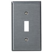 1-Gang Toggle Switch, Wallplate, Midway Size, Stainless Steel