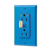 15-Amp, 125 Volt, Decora Plus Duplex Receptacle, Straight Blade, Hospital Grade, Isolated Ground, Surge with Indicator Light, Blue