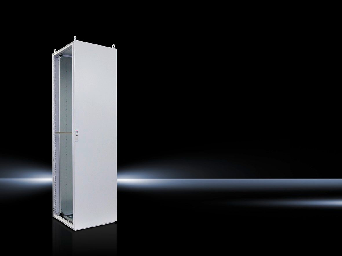 TS Bayed enclosure system, WHD: 600x2200x600 mm, carbon steel, with mounting plate, single door at the front