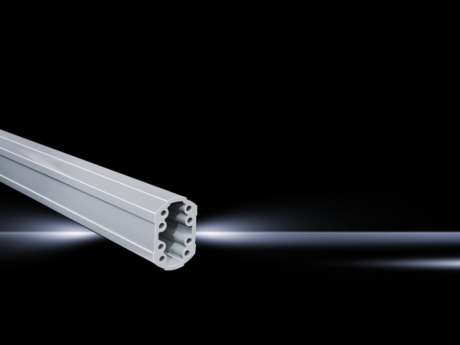 6206025 Solid Support Section, 250 mm L x 59 mm W x 85 mm H, For Use With Support Arm System, CP 60, Aluminum, Light Gray