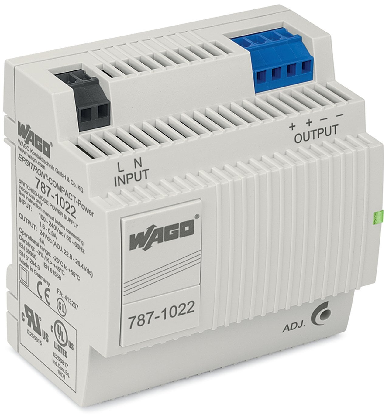 Switched-mode power supply; Compact; 1-phase; 24 VDC output voltage; 4 A output current