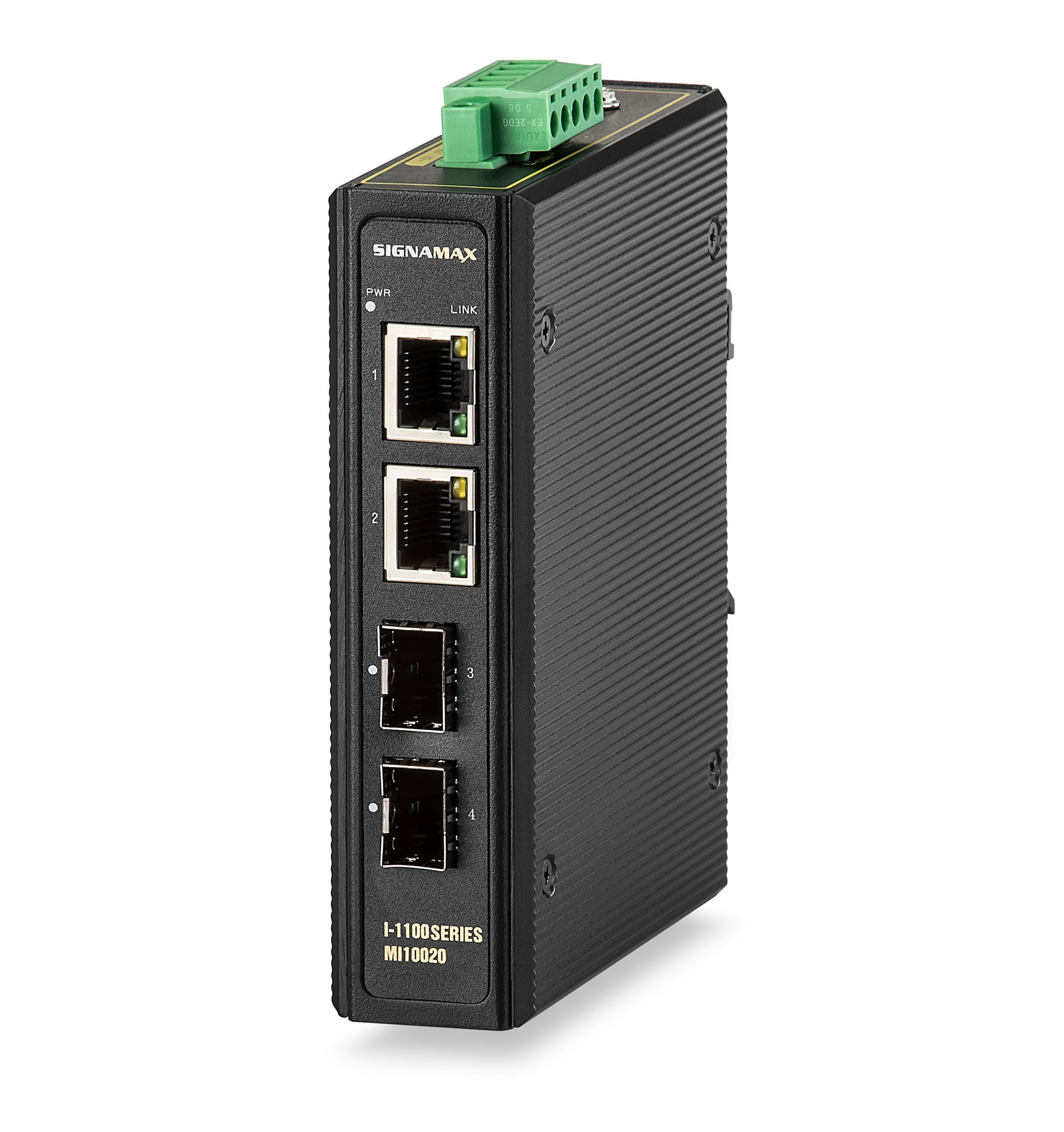 I-1100 Gigabit SFP Industrial Media Converter - 2 RJ45 Ports, 2 SFP Ports
