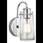 The Braelyn(TM) 9.5in; 1 light wall sconce features an Chrome finish and clear seeded glass shades. The Braelyn offers a vintage industrial design that works well with rustic, country and lodge dacor.