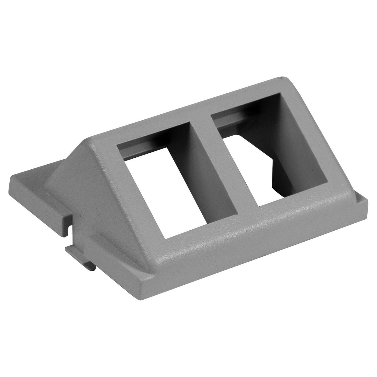 Audio/Video Unloaded Module, Keystone, 2-Port, Angled, 1.5 Unit, Gray