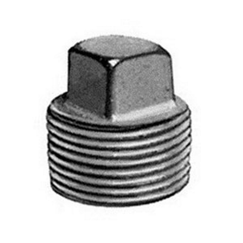 Close-Up Plug; 3 Inch, Tapered MNPT, Malleable Iron, Electro-Zinc-Plated