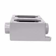 Eaton Crouse-Hinds series PowerGard back box, Copper-free aluminum, Two-gang, Through feed, 3/4"