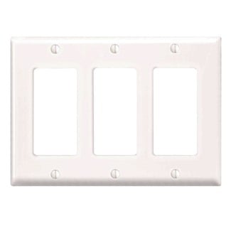 3-Gang Decora/GFCI Decora Wallplate, Midway Size, White