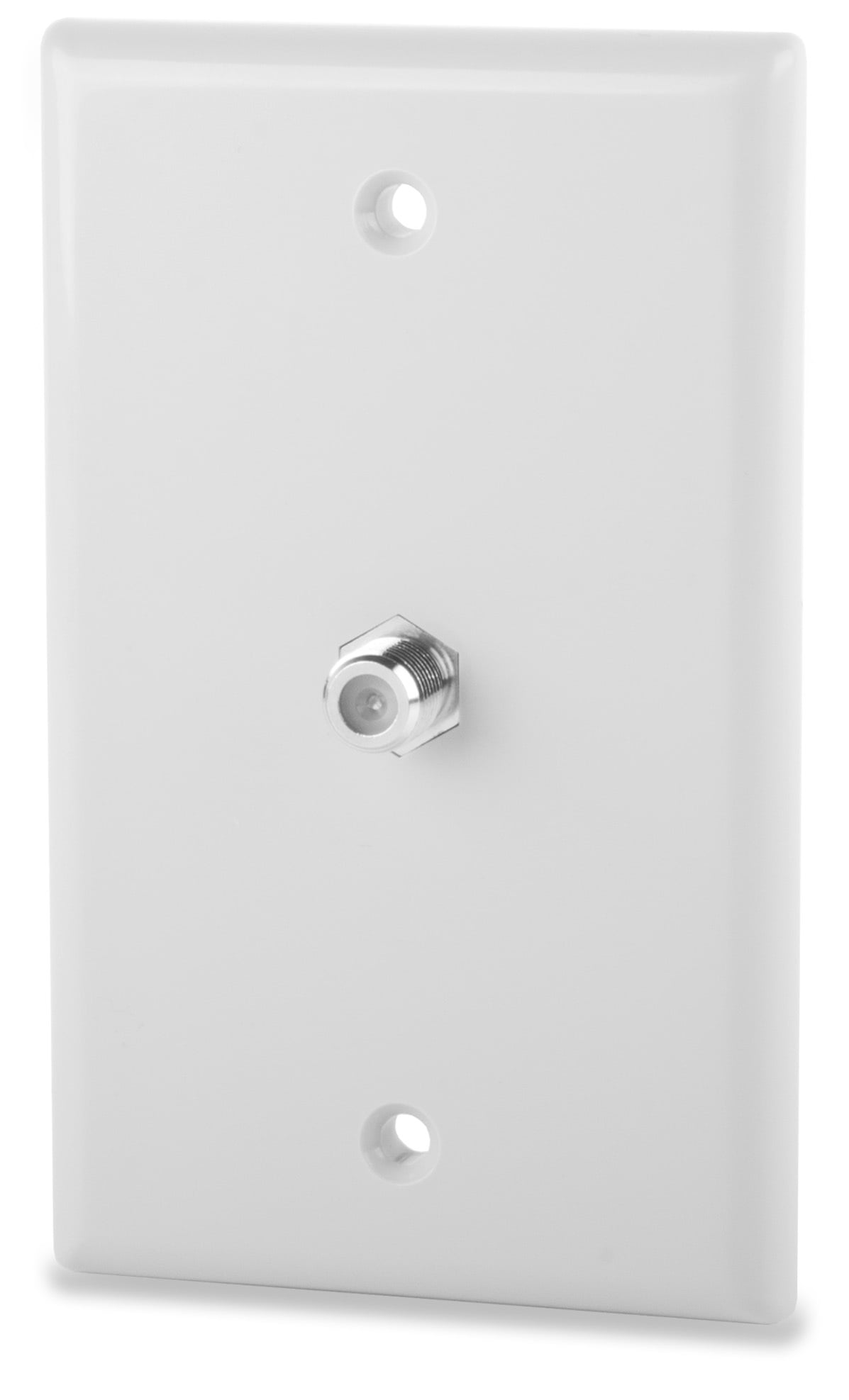 1-Port Plastic F-Type Wall- Mount Plate, White