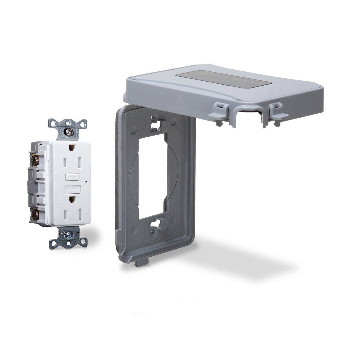 1-Gang Weatherproof Nonmetallic Expandable In-Use Cover/GFCI Combo