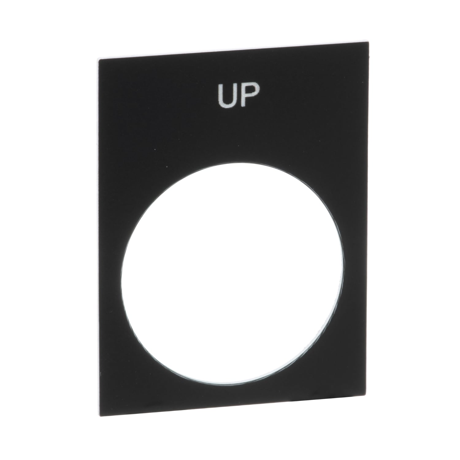 Harmony, XAC Pendant Station, legend plate, 30 mm by 40 mm, black, marked UP
