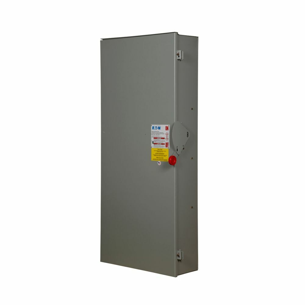 Eaton Heavy duty single-throw fused safety switch, Enhanced visible blade, 800 A, NEMA 3R, Painted galvanized steel, Class L, Two-pole, Two-wire, 240 V, Max Hp: 100, 250 hp (3PH @ Std fuse/time delay), (4)#1/0-(4)750 kcmil Al