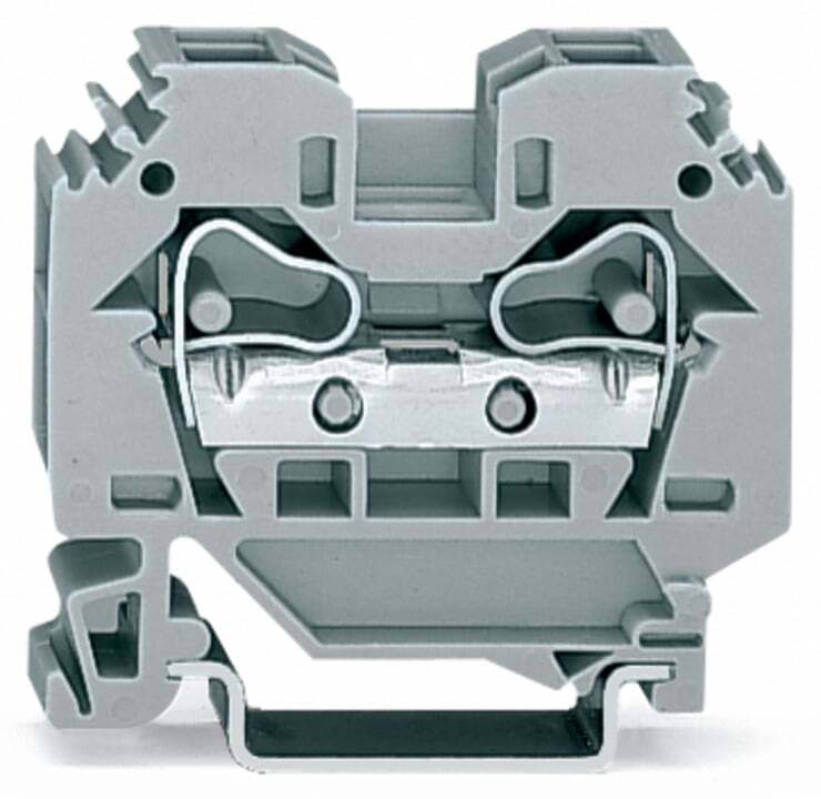 2-conductor through terminal block; 10 mm; lateral marker slots; for DIN-rail 35 x 15 and 35 x 7.5; CAGE CLAMP; 10,00 mm; blue