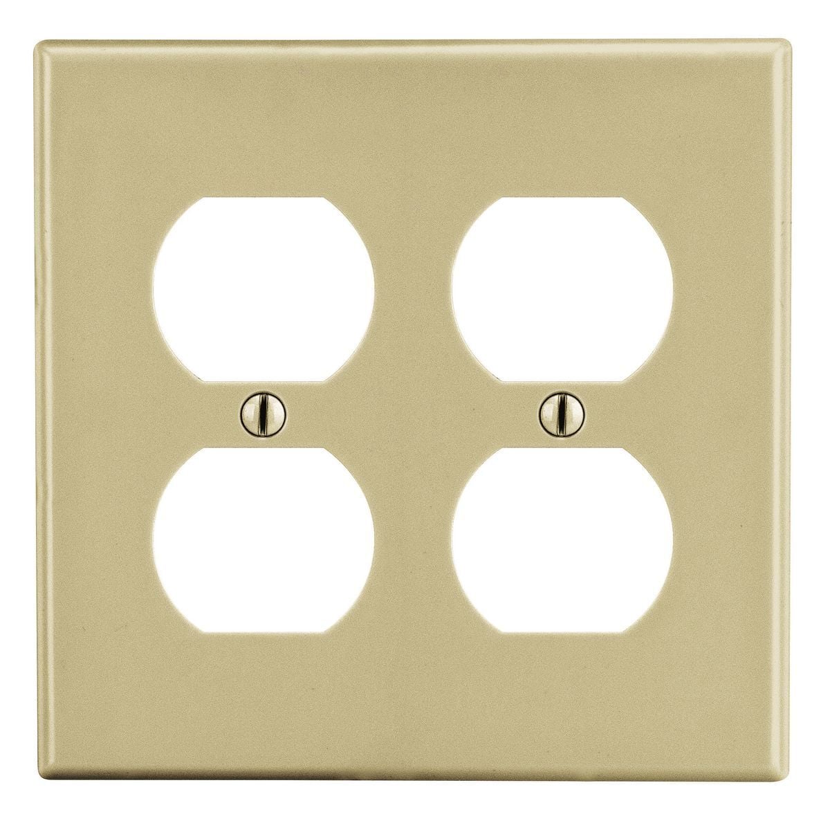 Wallplate, 2-Gang, 2) Duplex, Ivory