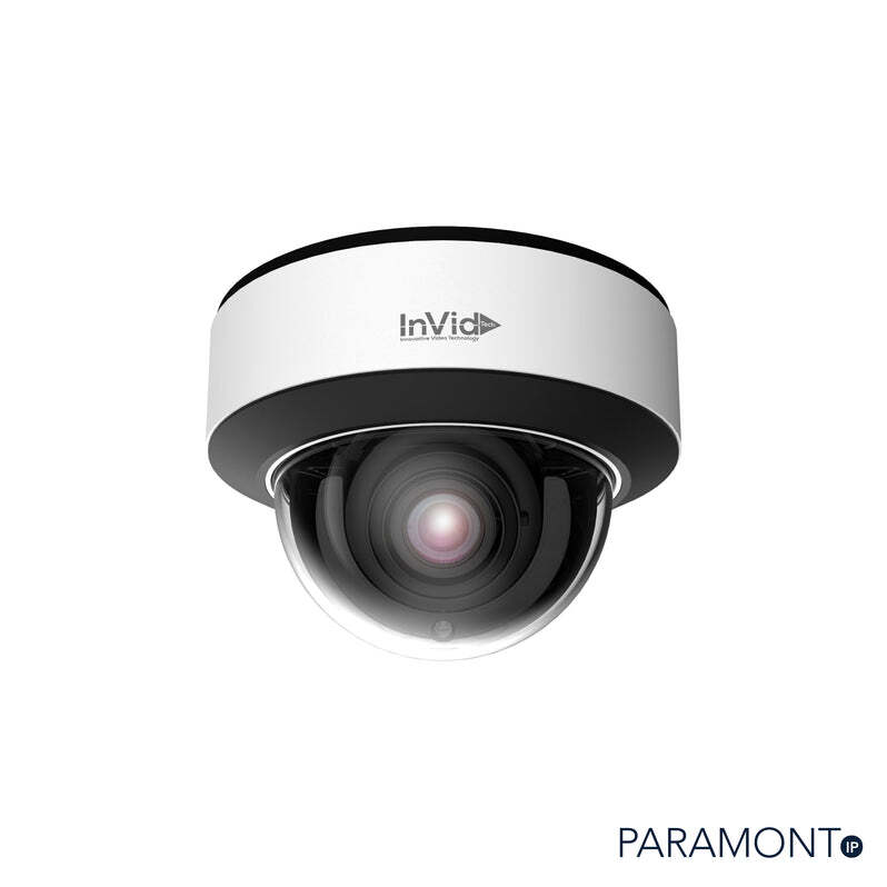 PAR-P4DRIR28-AI Security Camera, 4 Megapixel IP Plug & Play, Outdoor Dome, True AI, 65’ IR Range, WDR, Audio Input, Built-in MIc, PoE/12VDC, Facial Rec