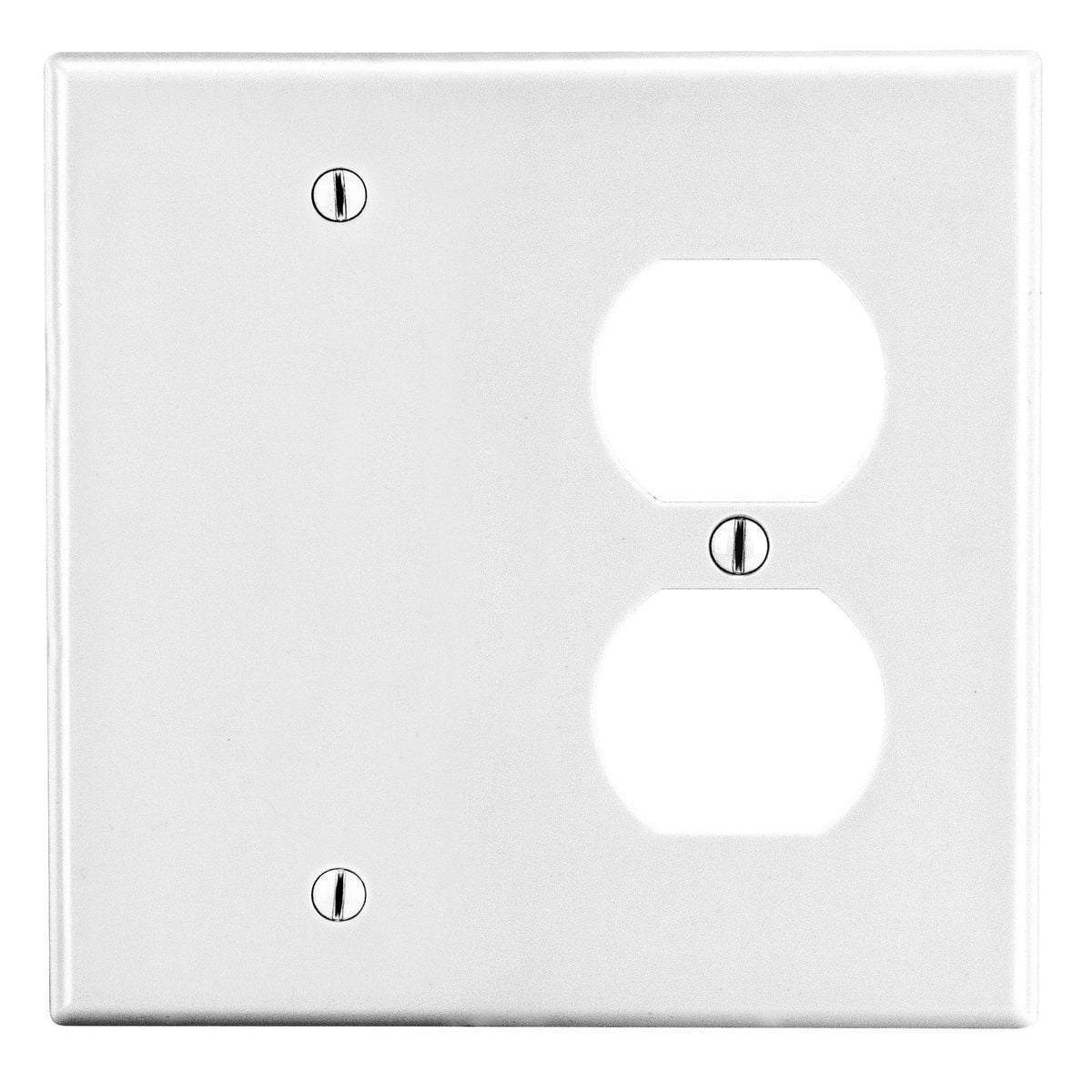 Wallplate, 2-Gang, 1) Duplex 1) Box Mount Blank, White