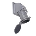 MaxGard Female Flap Cap Receptacle with Angle Adapter, 30 Amp, 3 Pole 4 Wire, 30 480V, 60Hz