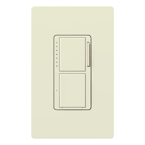 Maestro Incandescent/Halogen Dimmer and Switch, Single-pole, 120V/300W dimmer, 2.5A switch in biscuit
