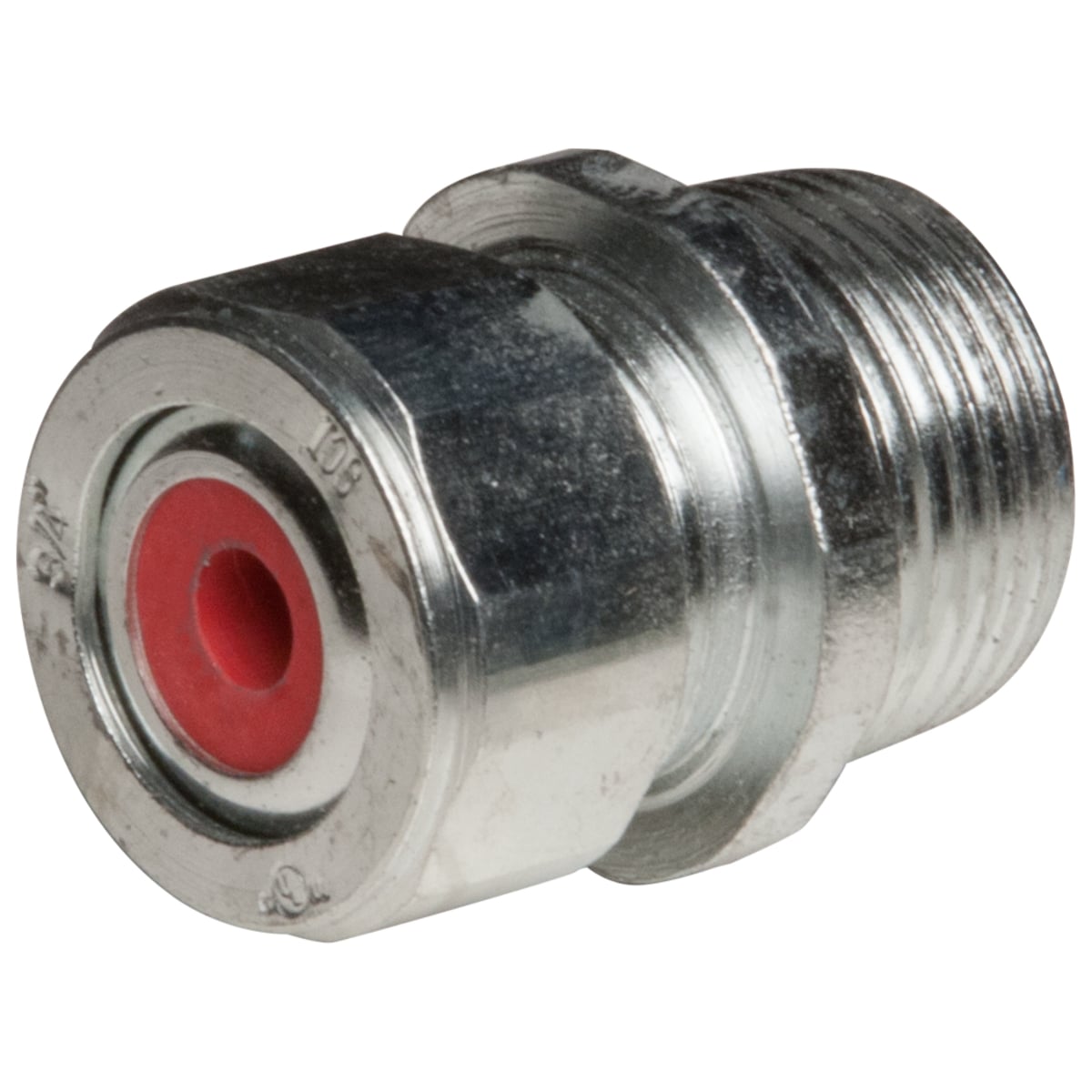 Color-Coded Straight Strain Relief Cord Connectors Steel, 3/4 In.TradeSize, Red