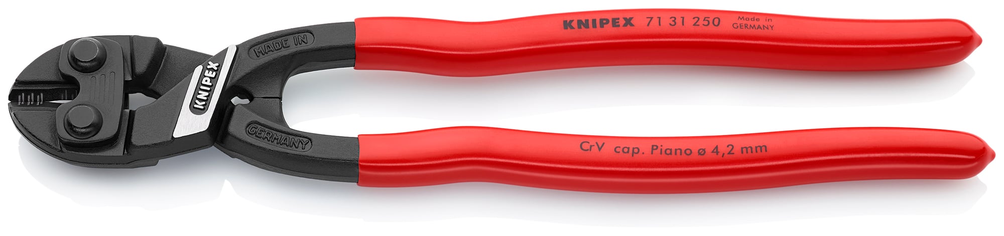 CoBolt High Leverage XL Compact Bolt Cutters-Notched Blade, 10 in., Plastic Coating, Bulk